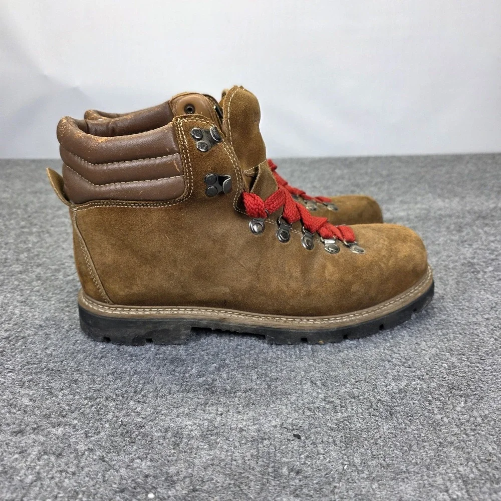 Vintage Leather Land Rover Mountaineering Hiking Boots Shoes Vibram Soles Size 9